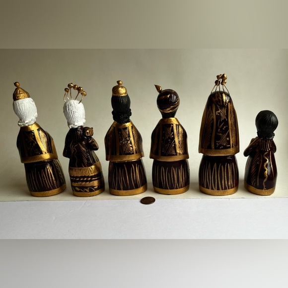 Vintage Tonala Mexican Folk Art Pottery Clay Hand Painted Nativity Set - Picture 4 of 7